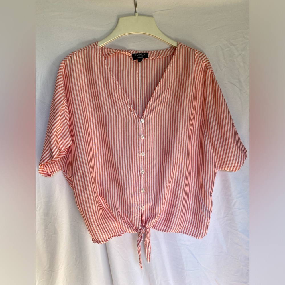 Velvet Heart LA Striped Short Sleeve Blouse